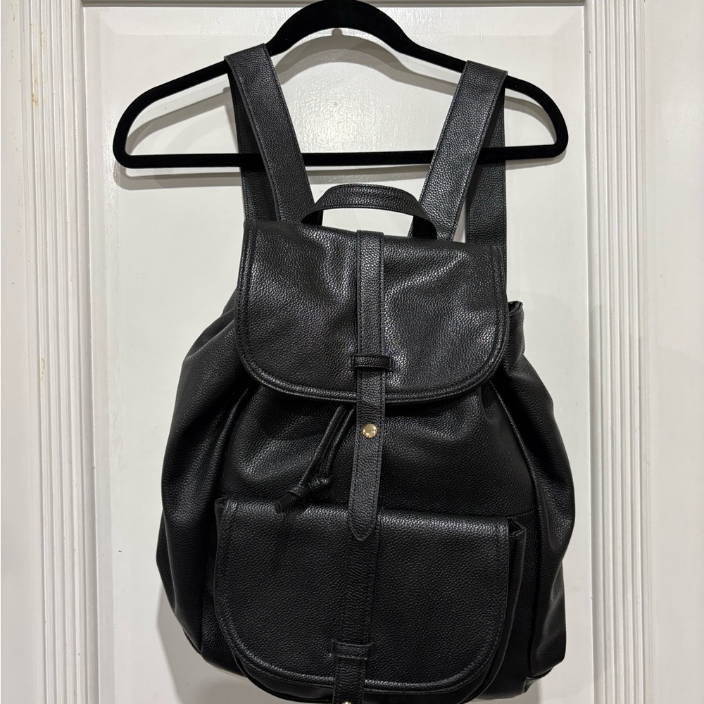 Black Leather Backpack